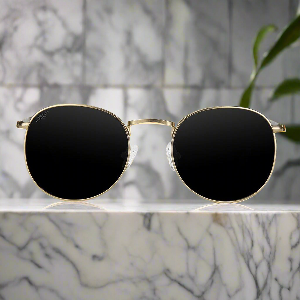 CAPTAIN Gold Carbon Fiber Sunglasses - Polarized Lens Luxury Eyewear