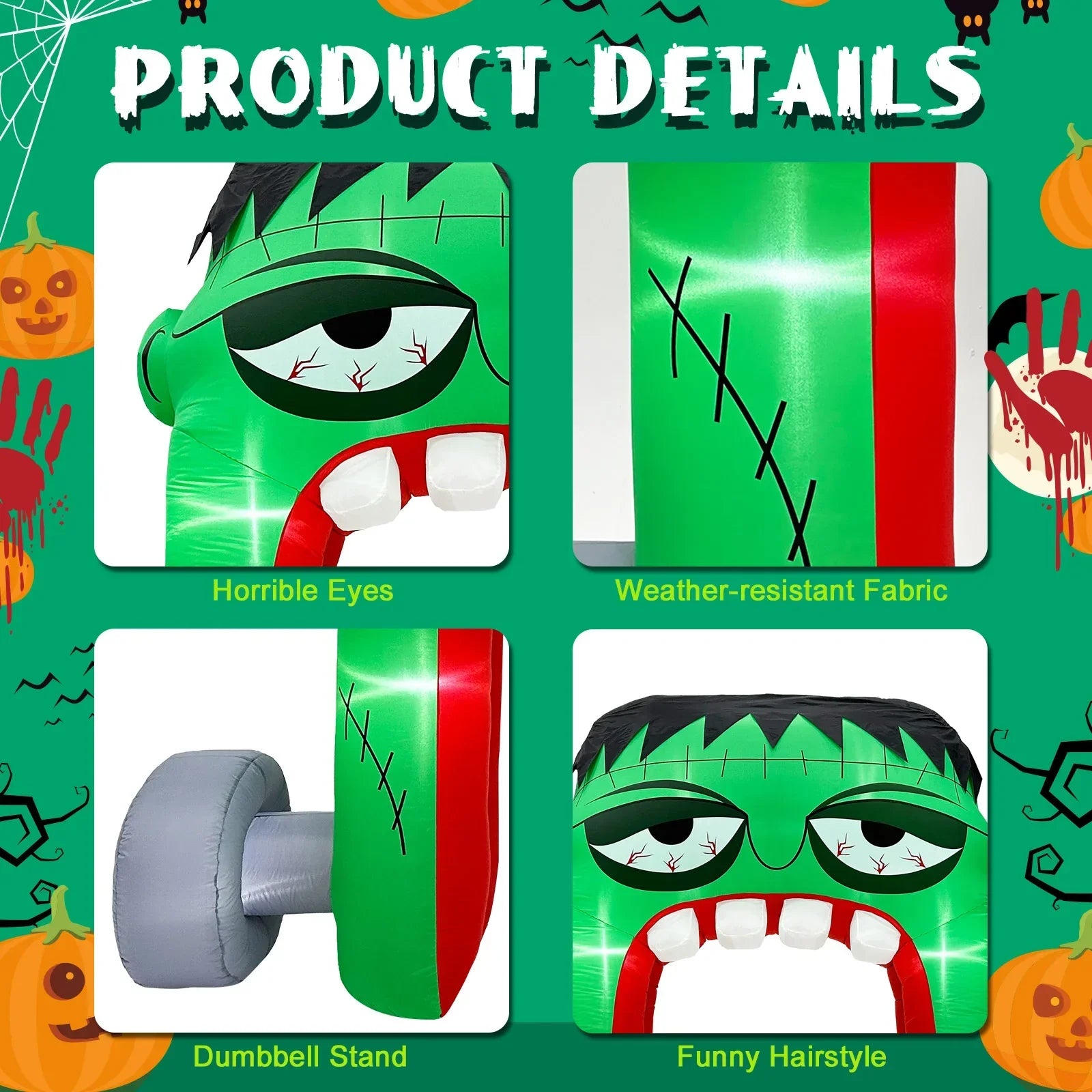 Frankenstein Halloween Inflatable Yard Decoration - Spooky Decor - ExOticOOl