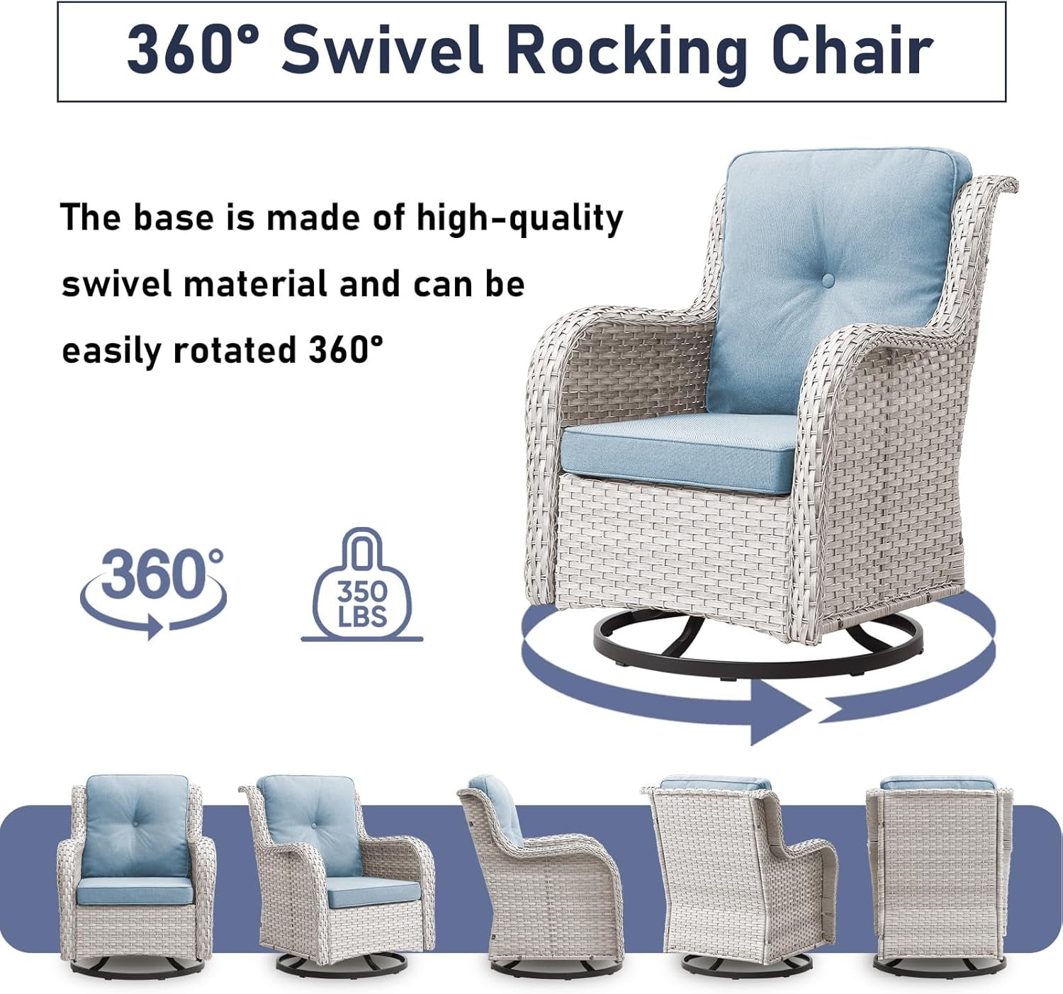 Comfortable 11 Piece Outdoor Furniture Set with Swivel Rockers ShipItFurniture