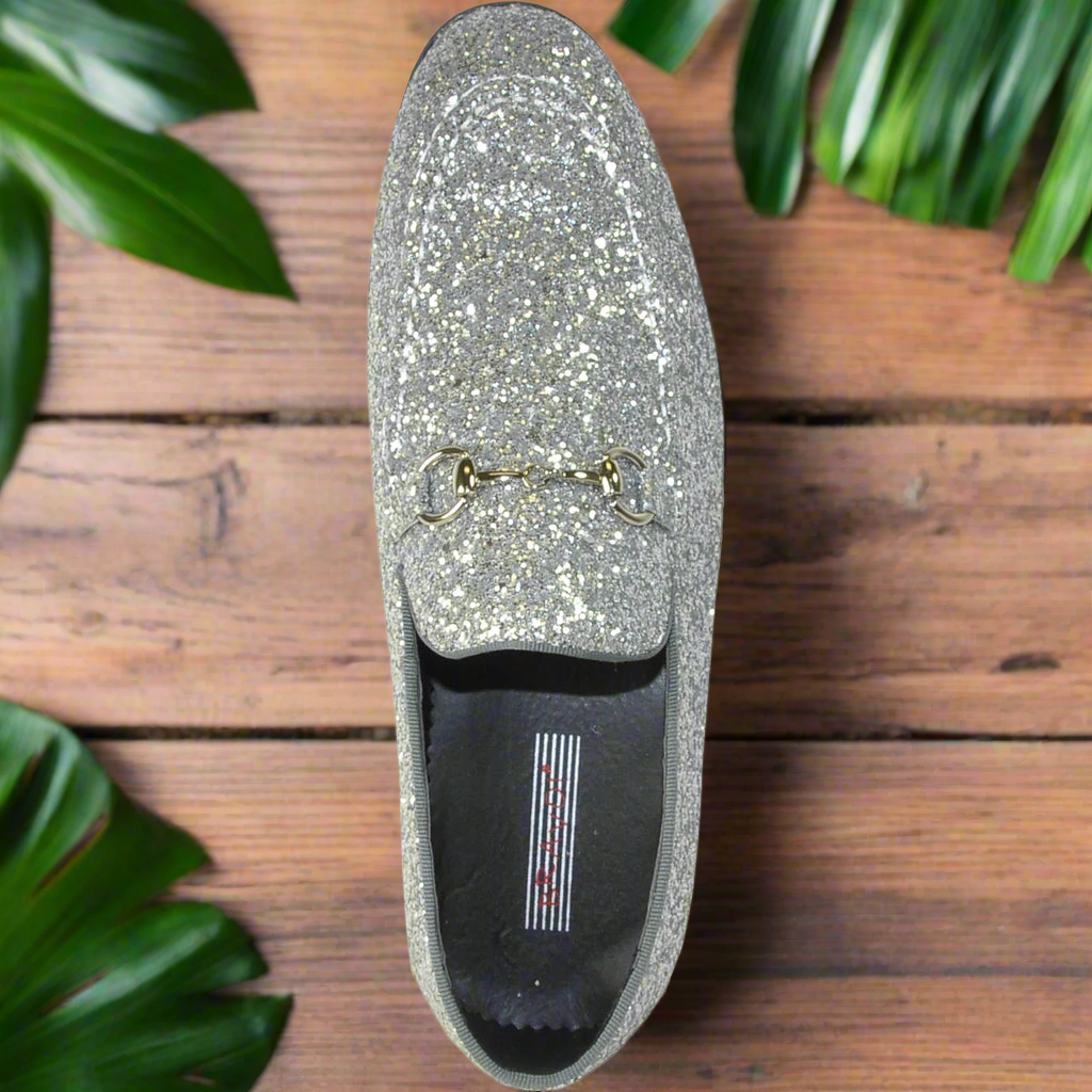 BRAVO 1 Silver Glitter Tuxedo & Prom Shoes - Premium Formal Footwear