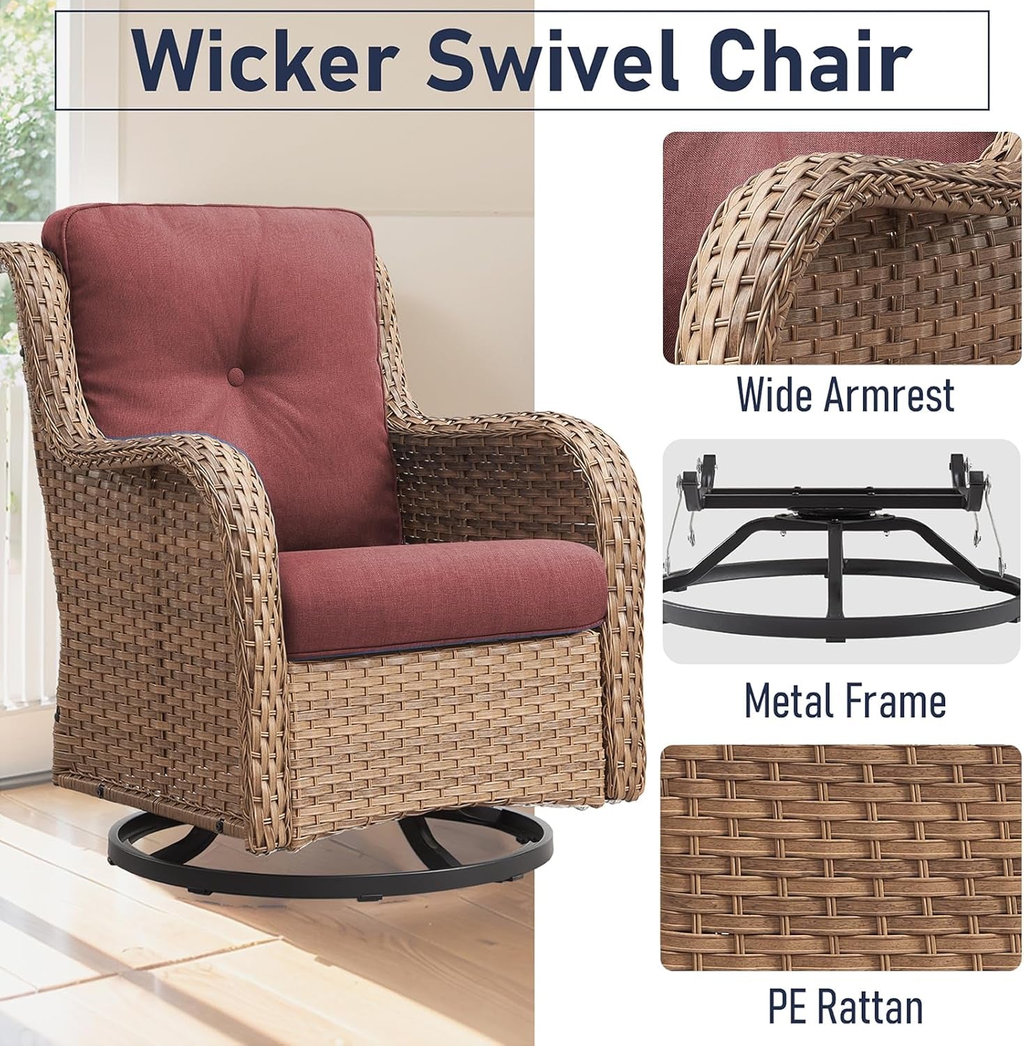 11 Piece Outdoor Furniture Set with Swivel Rocker Chairs ShipItFurniture