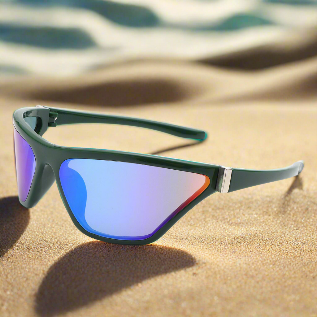Luminize - Square Mirrored Wrap Around Sport Sunglasses Cramilo Eyewear