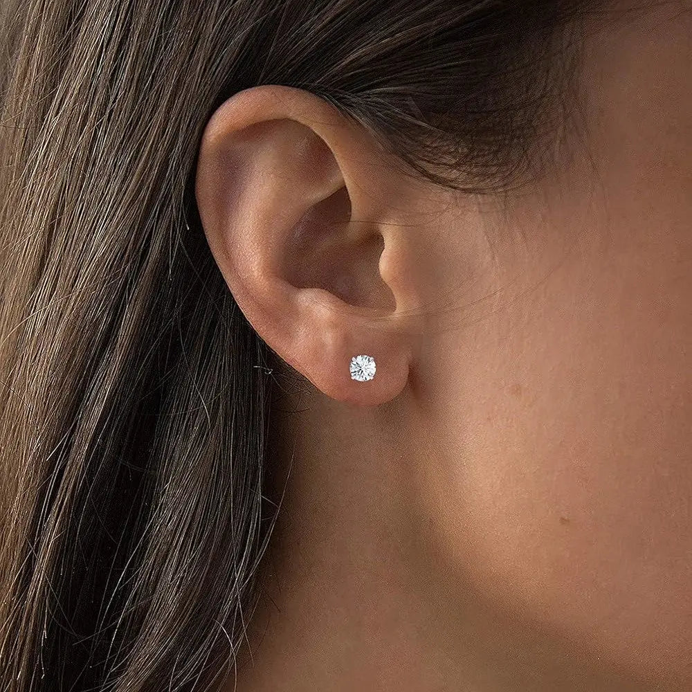 1.50 CTW AGI Certified Lab-Grown Diamond Stud Earrings in 14K White or Yellow Gold | F-G Color | VS Clarity | Ethical Luxury DC-Vossagin