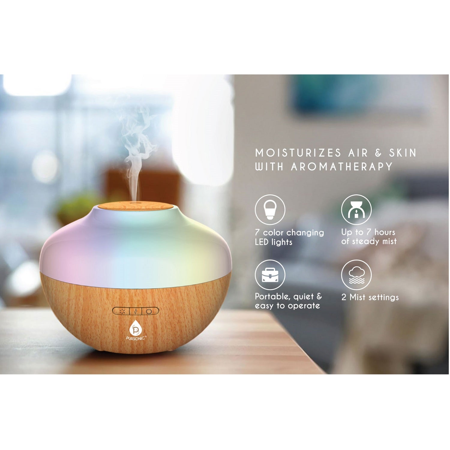 Essential Oil Aroma Diffuser - Ultrasonic Aromatherapy Humidifier