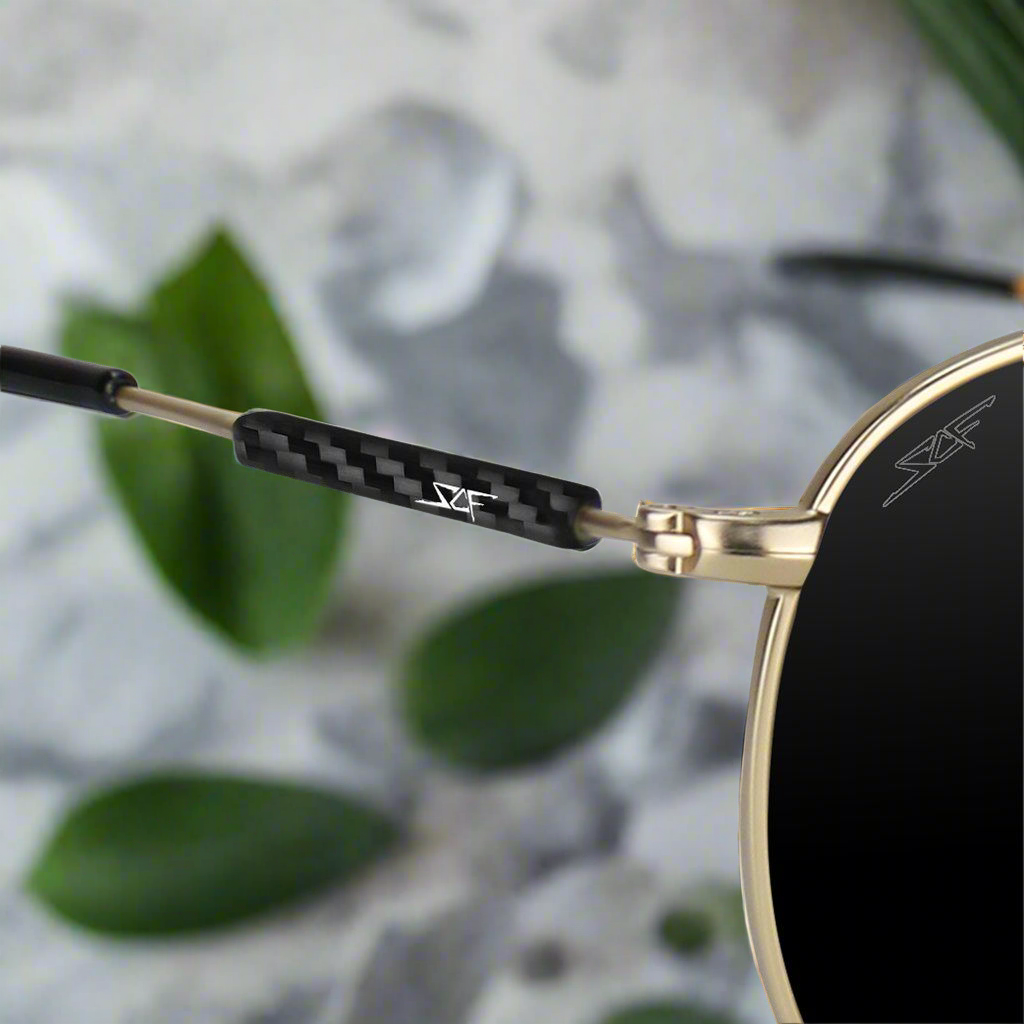 CAPTAIN Gold Carbon Fiber Sunglasses - Polarized Lens Luxury Eyewear