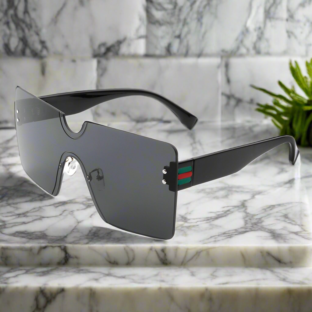 Yellowyx - Square Rimless Oversize Flat Top Retro Frameless Sunglasses Cramilo Eyewear