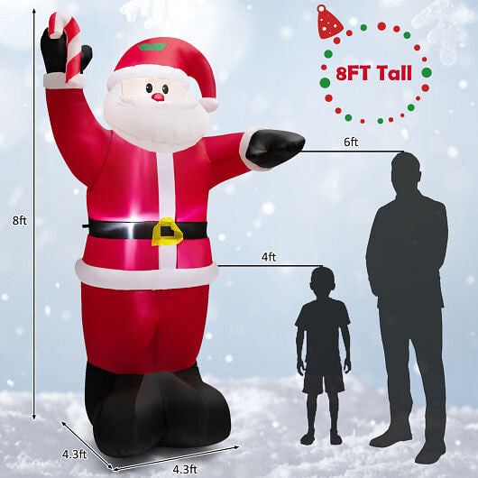 8ft LED Christmas Inflatable Snowman - Holiday Yard Decoration