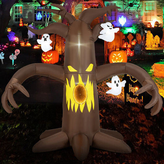 7.8ft Halloween Scary Dead Tree Inflatable with Ghost - Spooky Yard Decoration