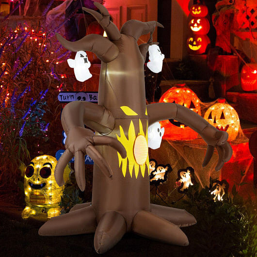 7.8ft Halloween Scary Dead Tree Inflatable with Ghost - Spooky Yard Decoration