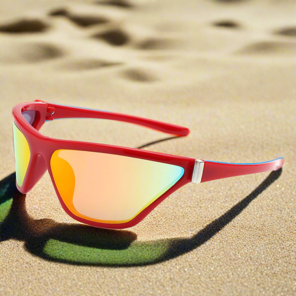 Luminize - Square Mirrored Wrap Around Sport Sunglasses Cramilo Eyewear