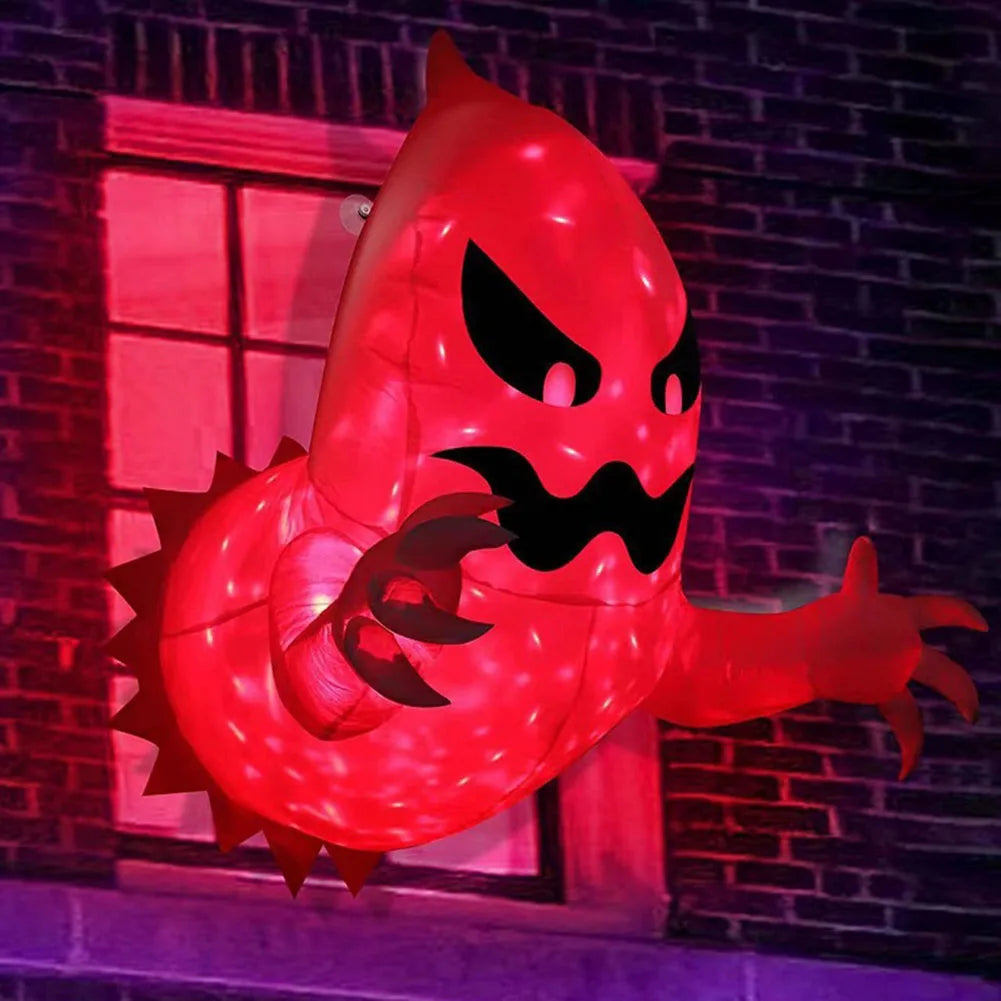 LED Ghost Window Inflatable - Spooky Halloween Decoration