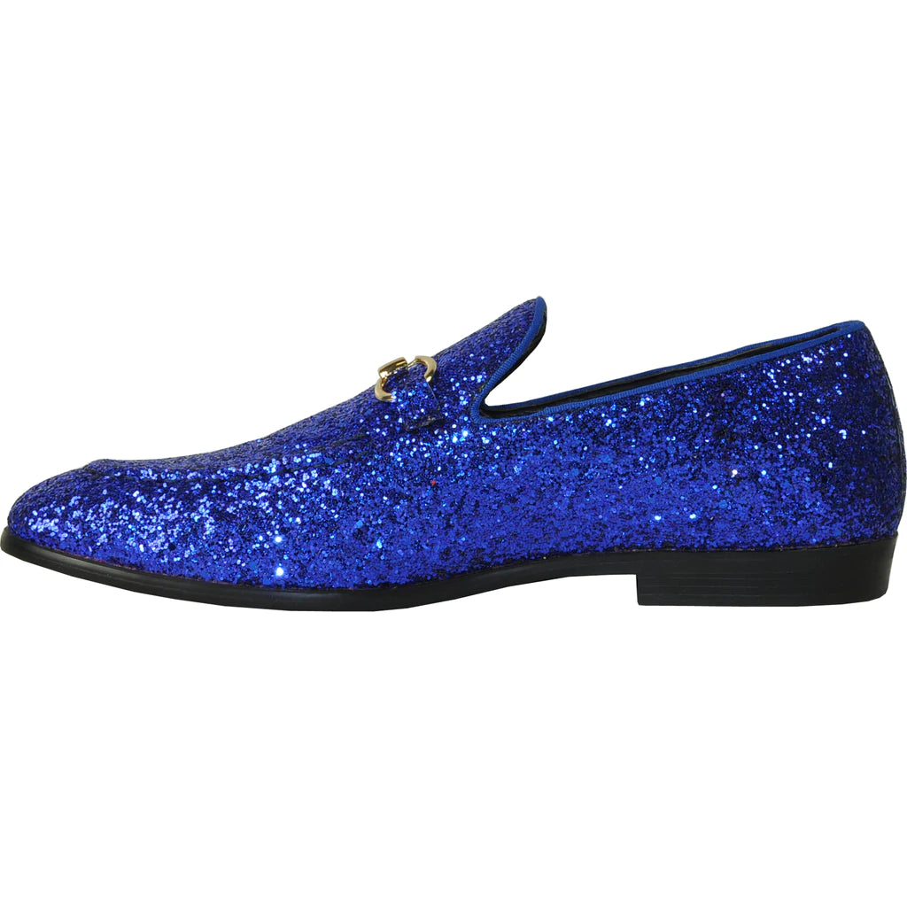 BRAVO Blue Glitter Tuxedo & Prom Shoes - Vibrant Formal Footwear