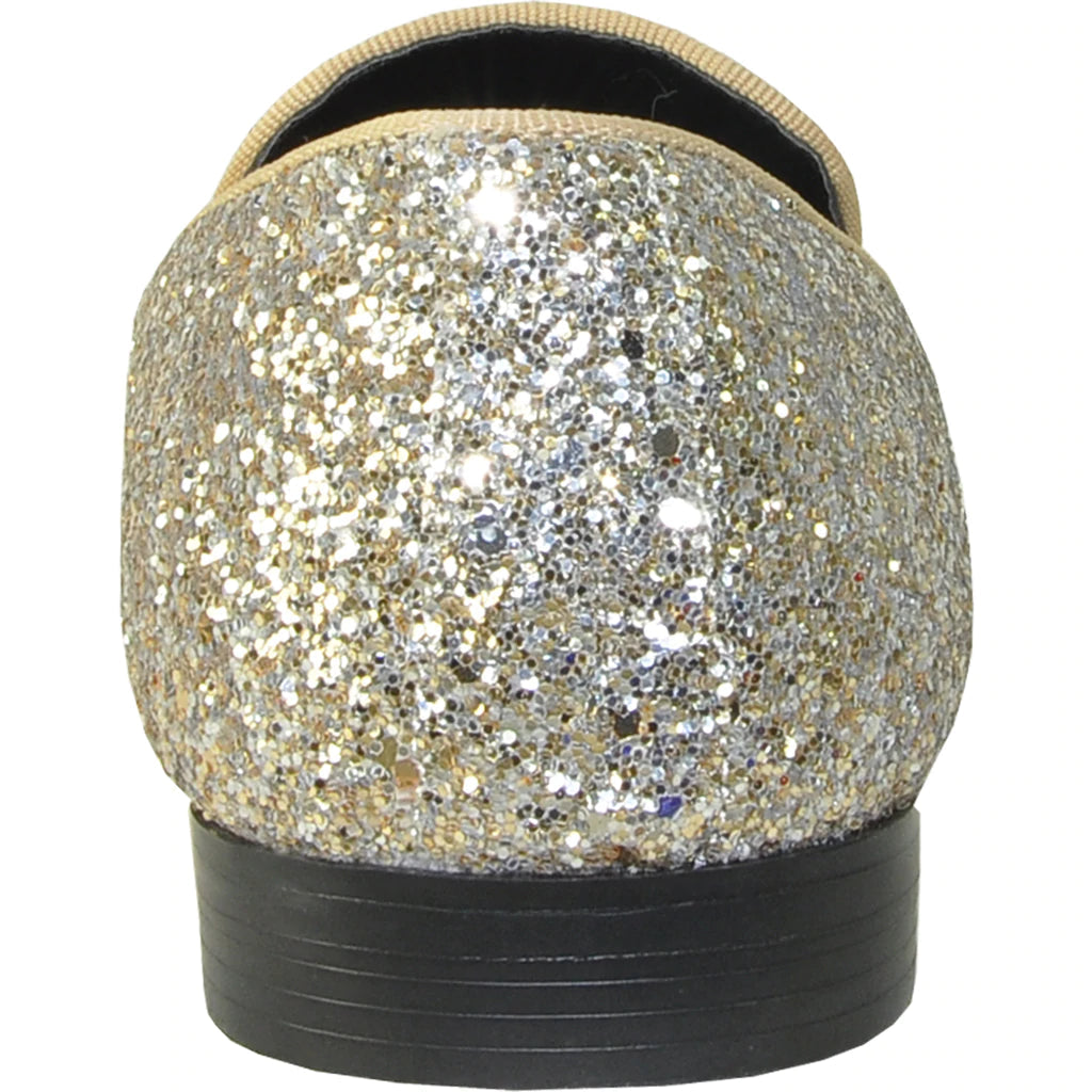 BRAVO Gold Glitter Tuxedo & Prom Shoes - Luxurious Formal Footwear