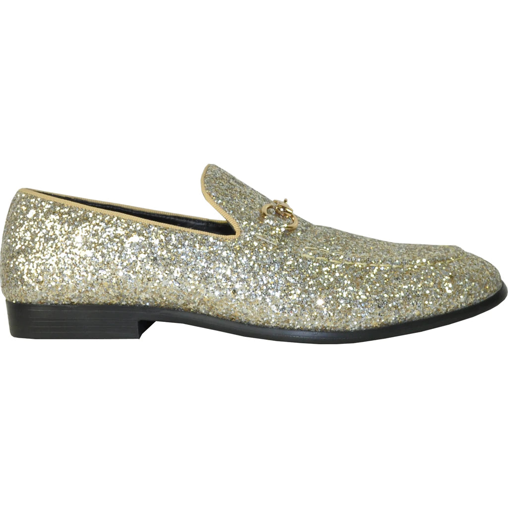 BRAVO Gold Glitter Tuxedo & Prom Shoes - Luxurious Formal Footwear