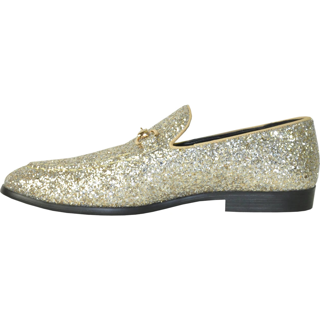 BRAVO Gold Glitter Tuxedo & Prom Shoes - Luxurious Formal Footwear