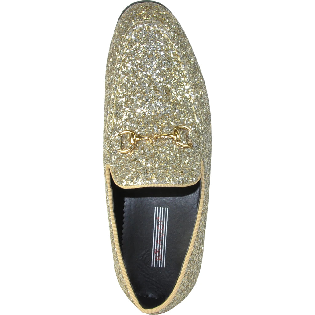 BRAVO Gold Glitter Tuxedo & Prom Shoes - Luxurious Formal Footwear