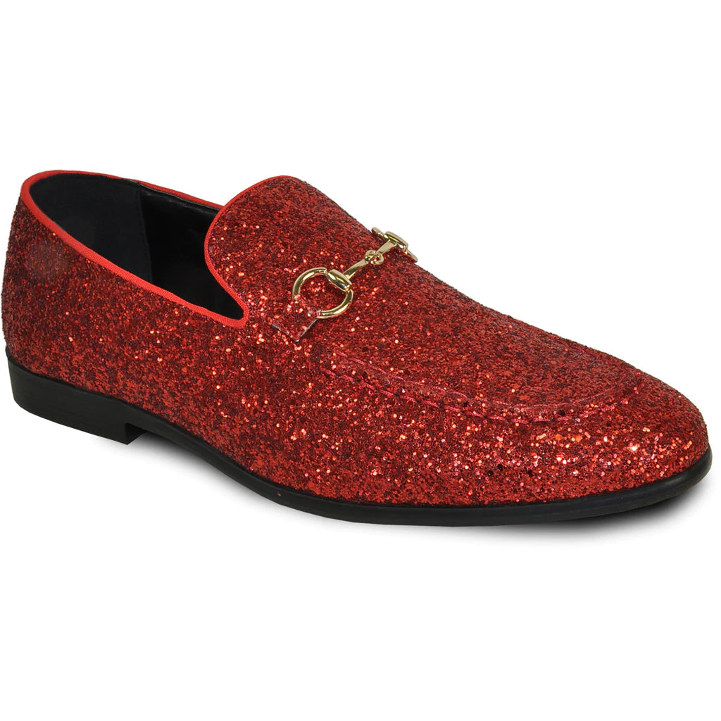 BRAVO Red Glitter Tuxedo & Prom Shoes - Bold Formal Footwear