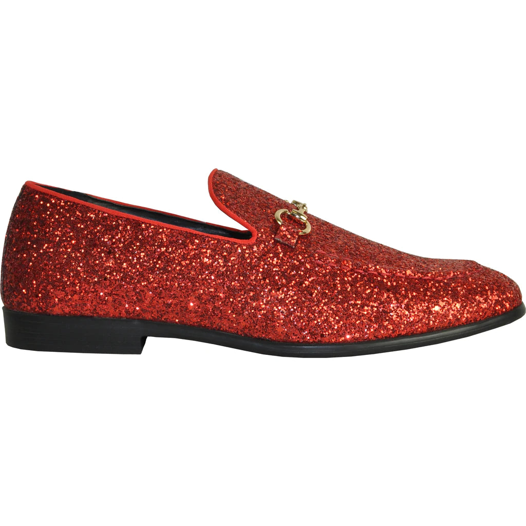 BRAVO Red Glitter Tuxedo & Prom Shoes - Bold Formal Footwear