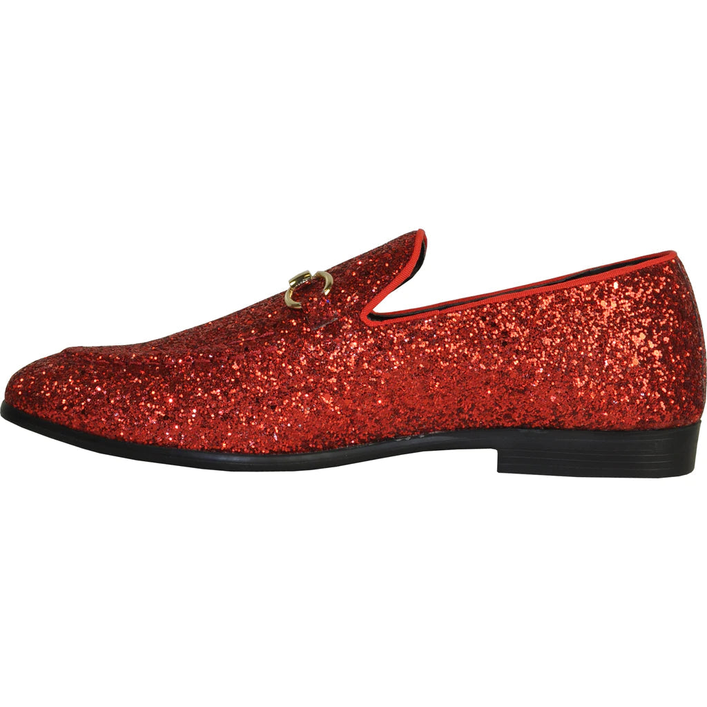 BRAVO Red Glitter Tuxedo & Prom Shoes - Bold Formal Footwear
