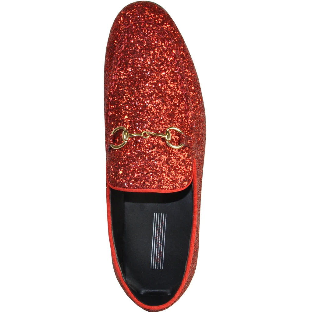 BRAVO Red Glitter Tuxedo & Prom Shoes - Bold Formal Footwear