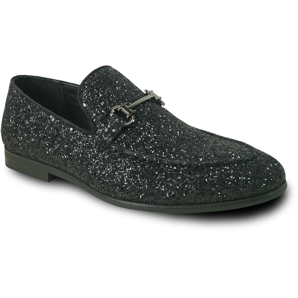 BRAVO Black Glitter Tuxedo & Prom Shoes - Classic Formal Footwear