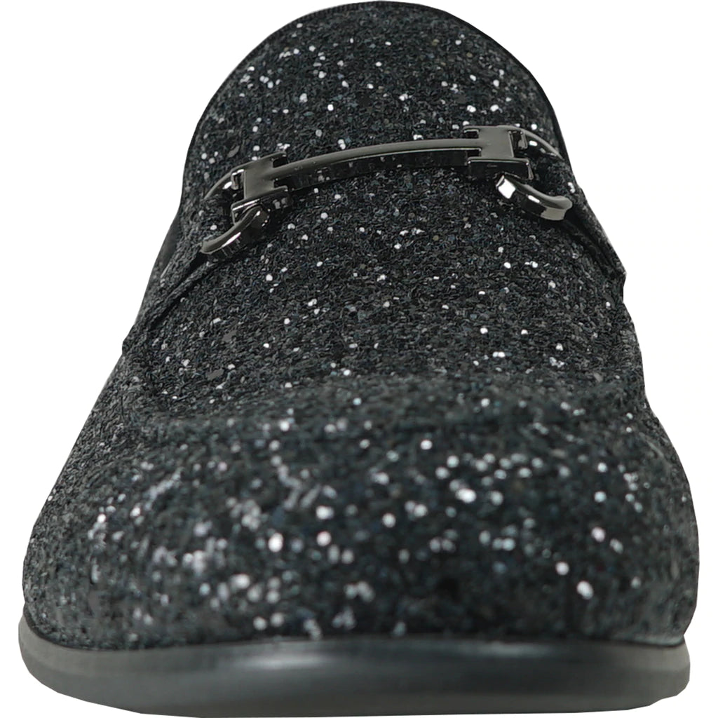 BRAVO Black Glitter Tuxedo & Prom Shoes - Classic Formal Footwear