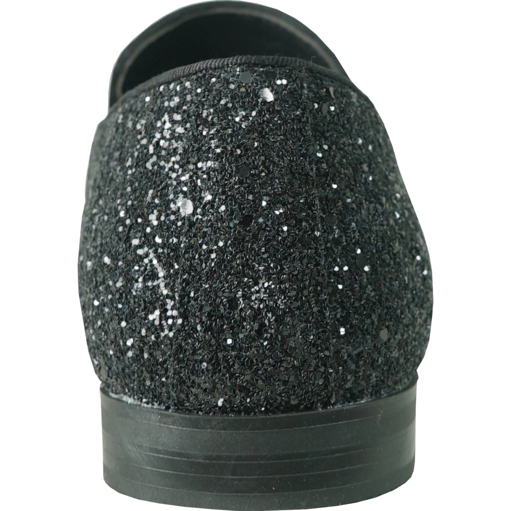 BRAVO Black Glitter Tuxedo & Prom Shoes - Classic Formal Footwear