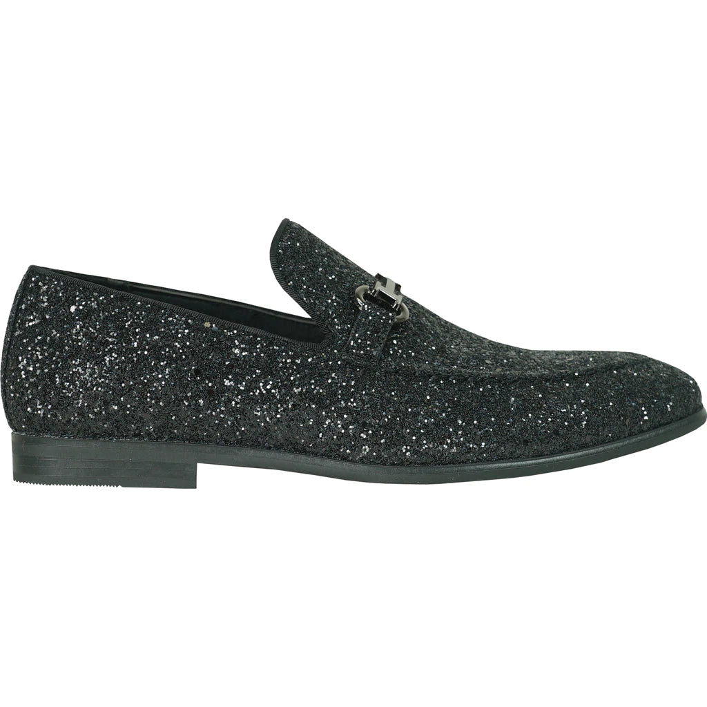 BRAVO Black Glitter Tuxedo & Prom Shoes - Classic Formal Footwear