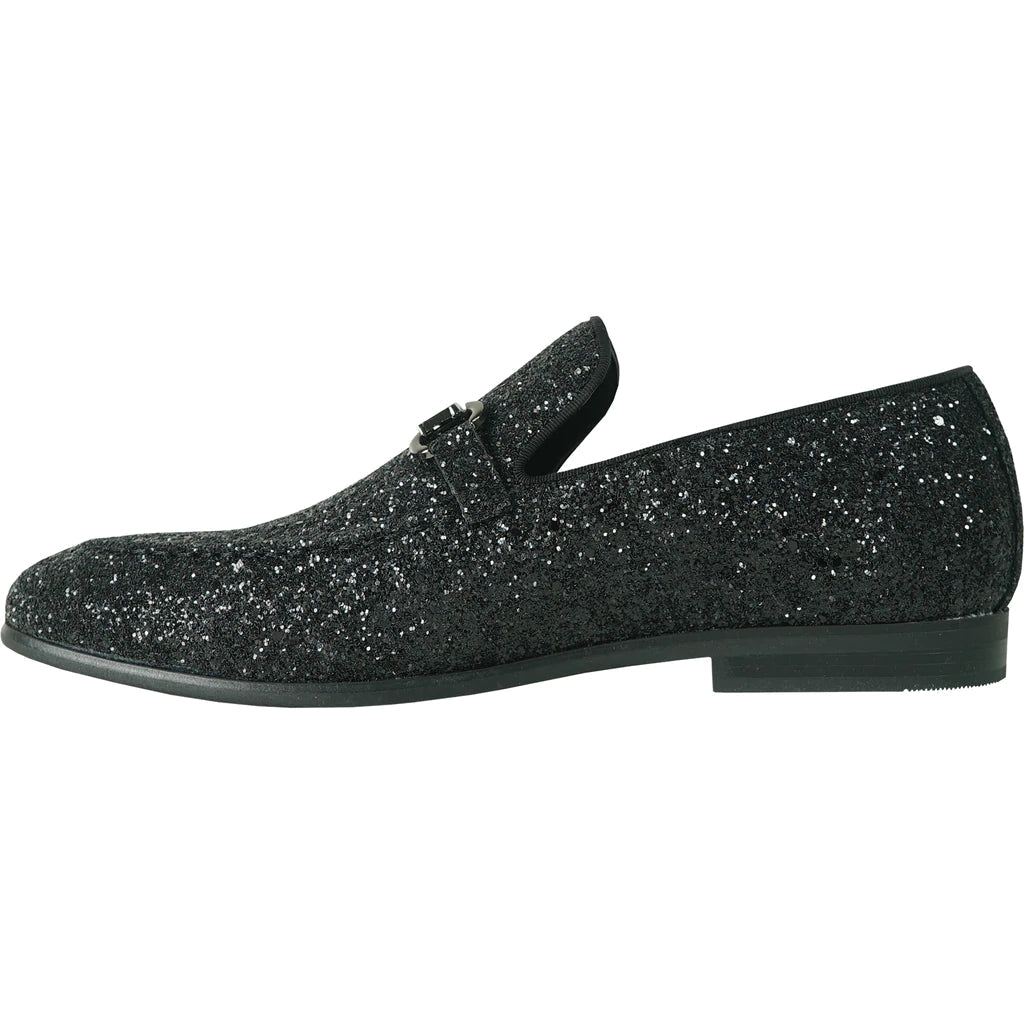BRAVO Black Glitter Tuxedo & Prom Shoes - Classic Formal Footwear