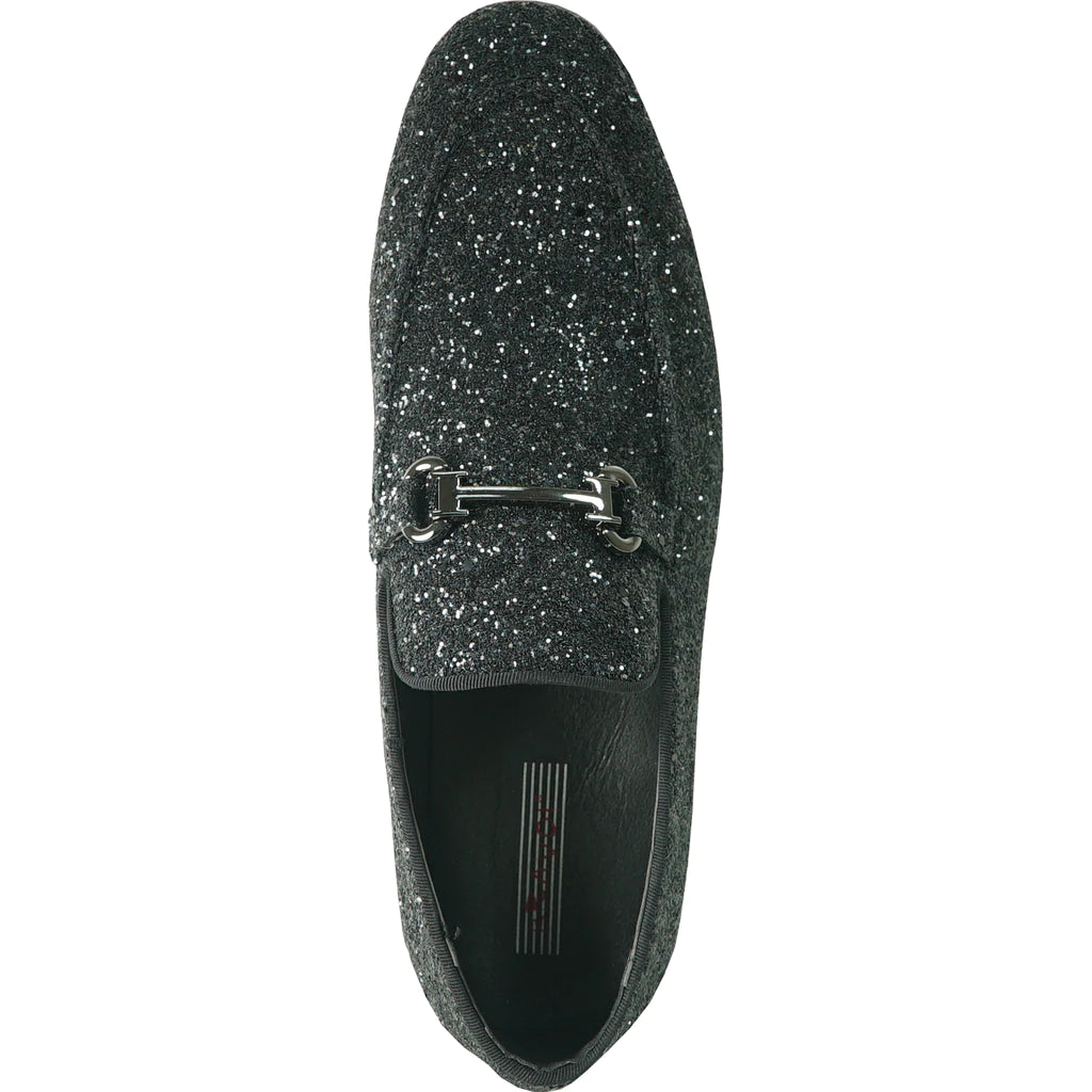 BRAVO Black Glitter Tuxedo & Prom Shoes - Classic Formal Footwear