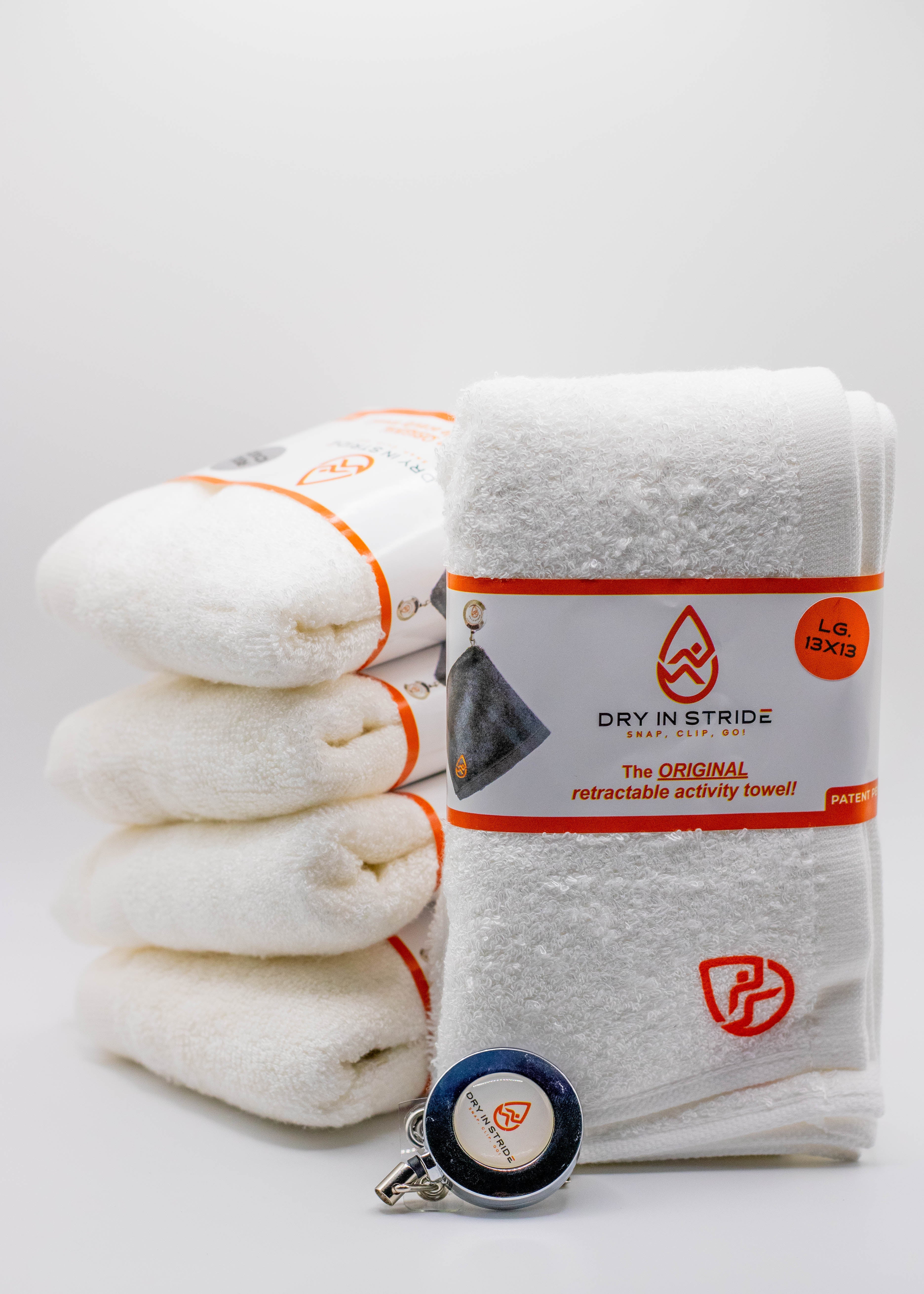 The Ultimate Retractable Towel Set Large (13x13 inch) DC-Ebo Designs DBA Dry in Stride