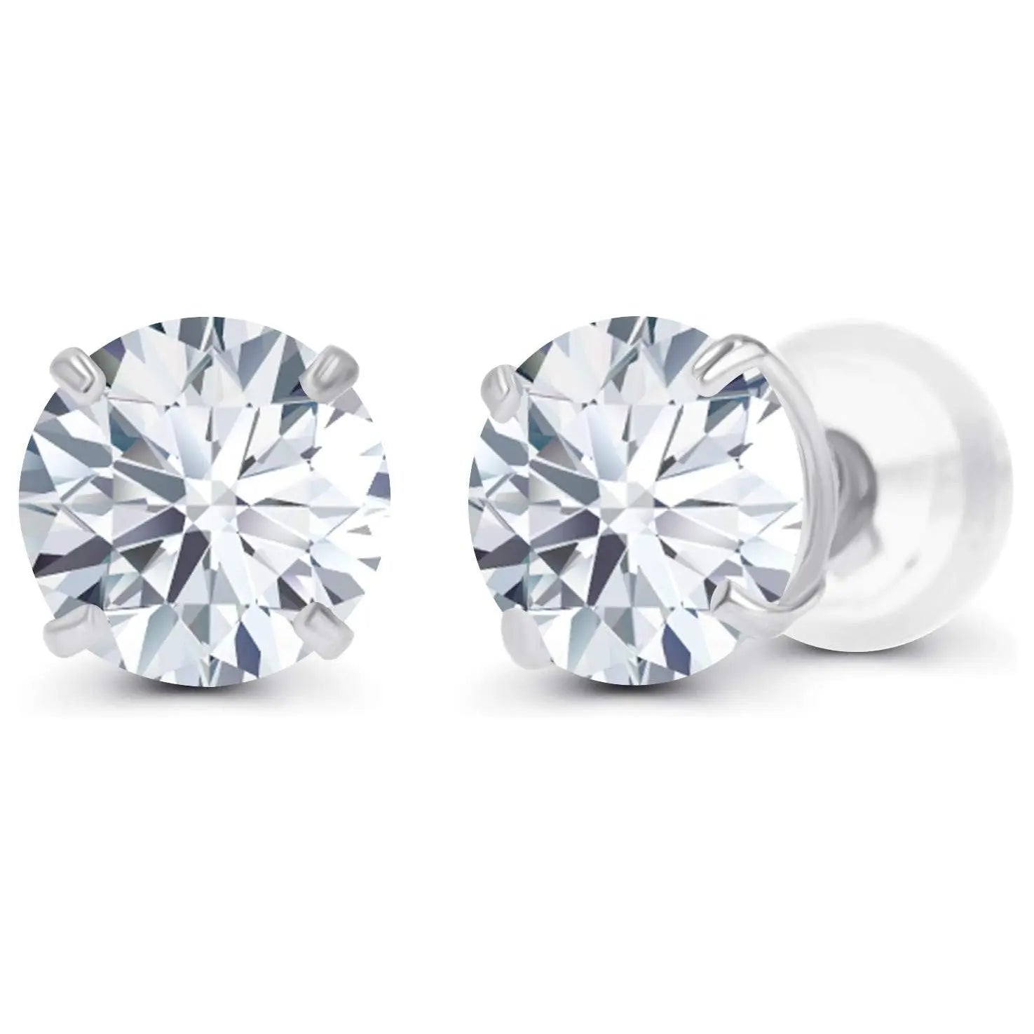 1.50 CTW AGI Certified Lab-Grown Diamond Stud Earrings in 14K White or Yellow Gold | F-G Color | VS Clarity | Ethical Luxury DC-Vossagin