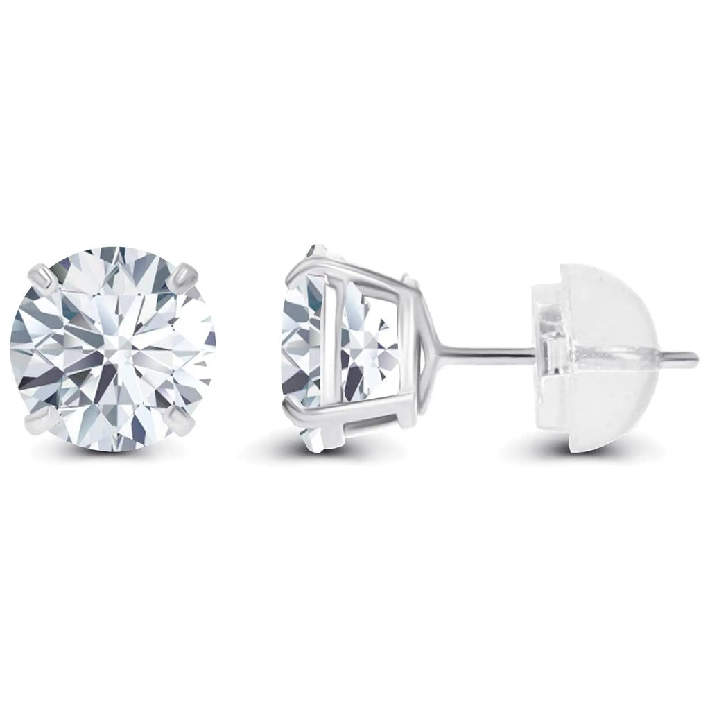 1.50 CTW AGI Certified Lab-Grown Diamond Stud Earrings in 14K White or Yellow Gold | F-G Color | VS Clarity | Ethical Luxury DC-Vossagin