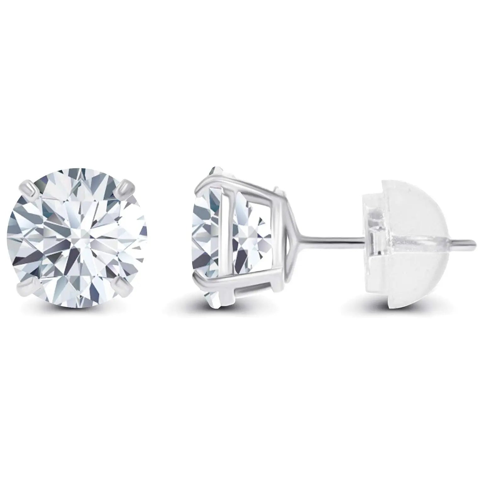 1.50 CTW AGI Certified Lab-Grown Diamond Stud Earrings in 14K White or Yellow Gold | F-G Color | VS Clarity | Ethical Luxury DC-Vossagin