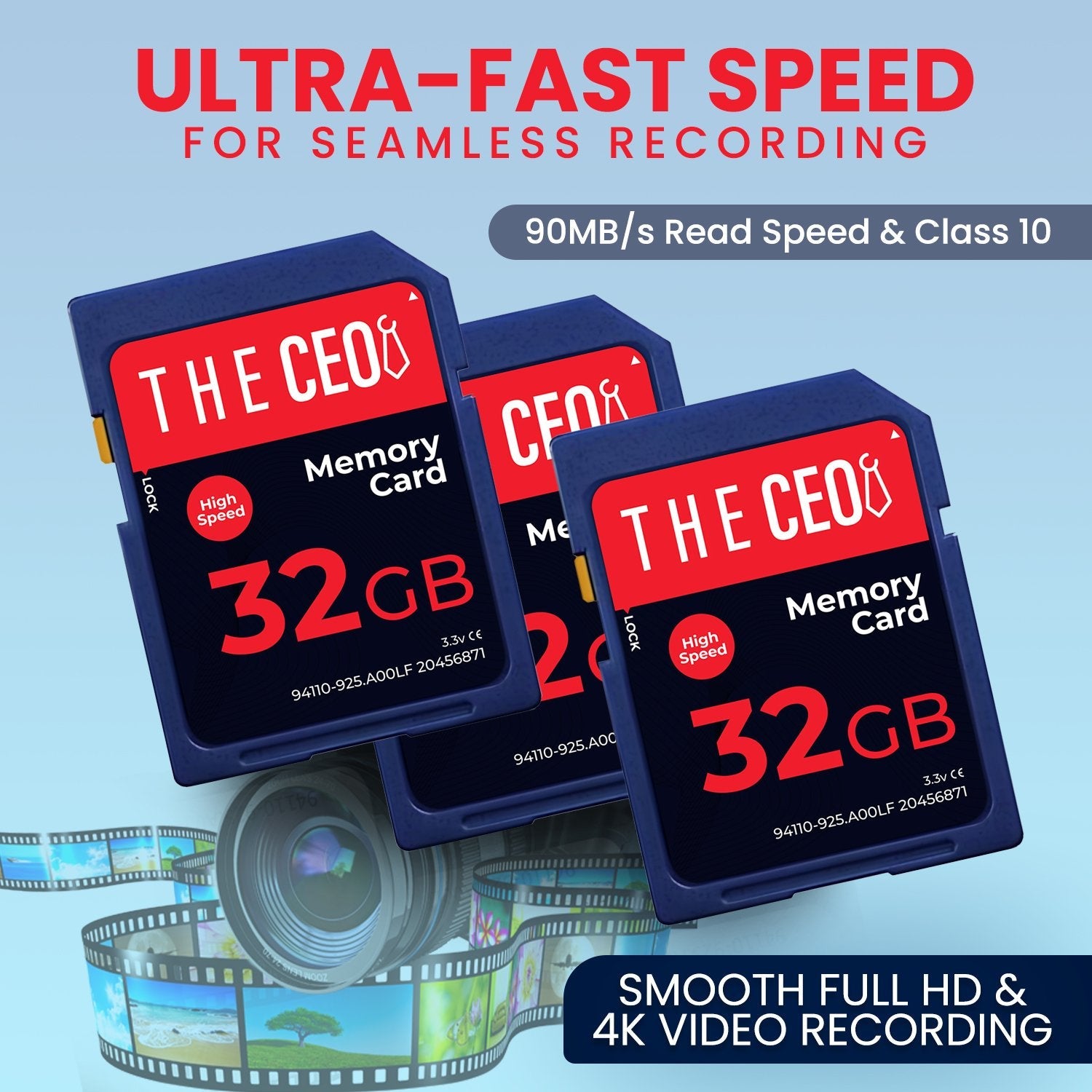 Camera SD Memory Card Ultra SDHC UHS-I 90MB/s, C10, U1, Full HD, SD Card
