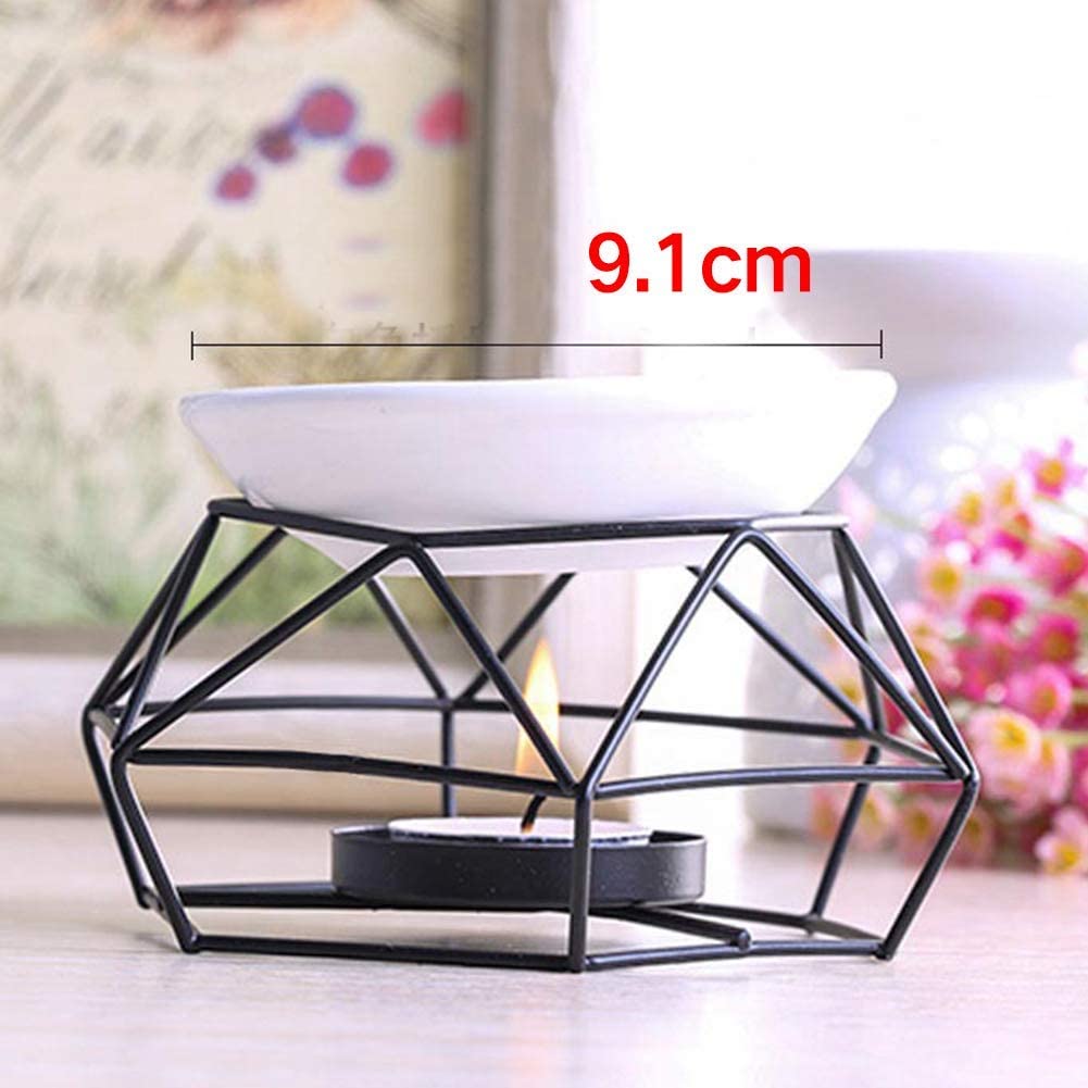 Essential Oil Burner - Ceramic & Iron Aromatherapy Warmer