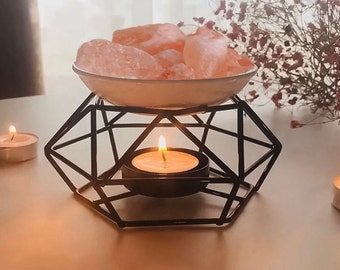 Essential Oil Burner - Ceramic & Iron Aromatherapy Warmer