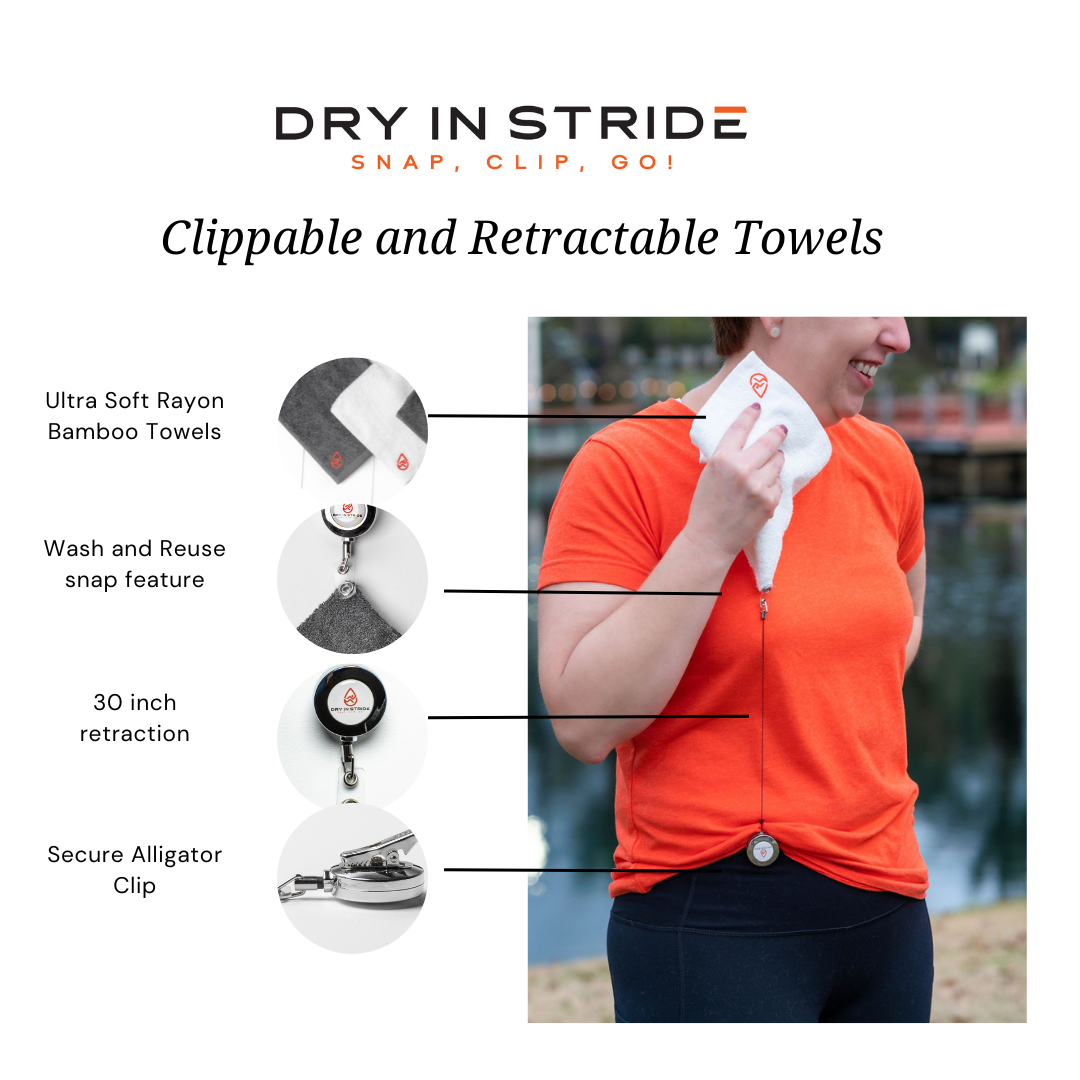 The Ultimate Retractable Towel Set Large (13x13 inch) DC-Ebo Designs DBA Dry in Stride